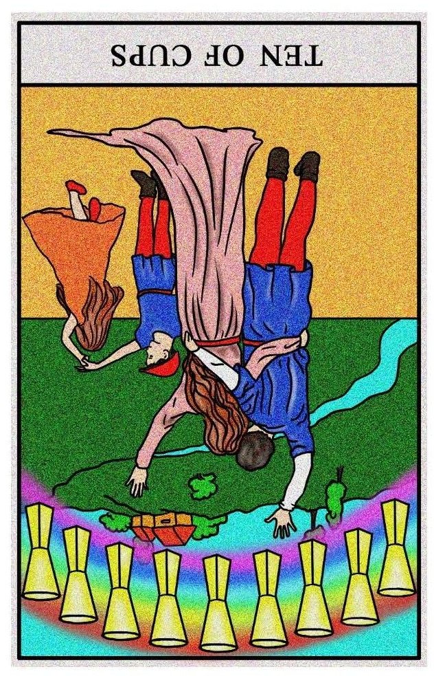 Boston Tarot Readings - Ten of Cups - Reversed