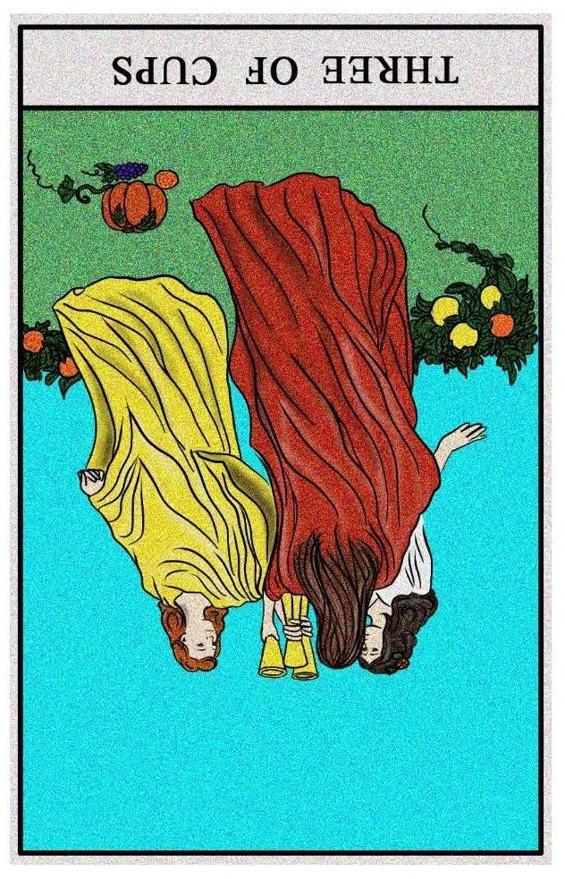 Boston Tarot Readings - Three of Cups - Reversed