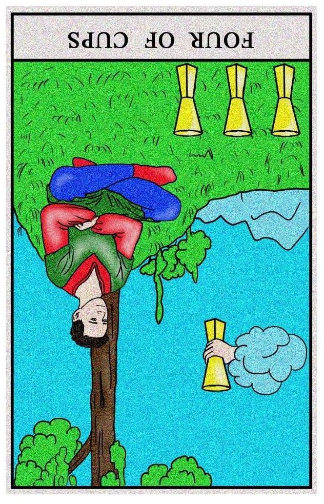 Boston Tarot Readings - Four of Cups - Reversed